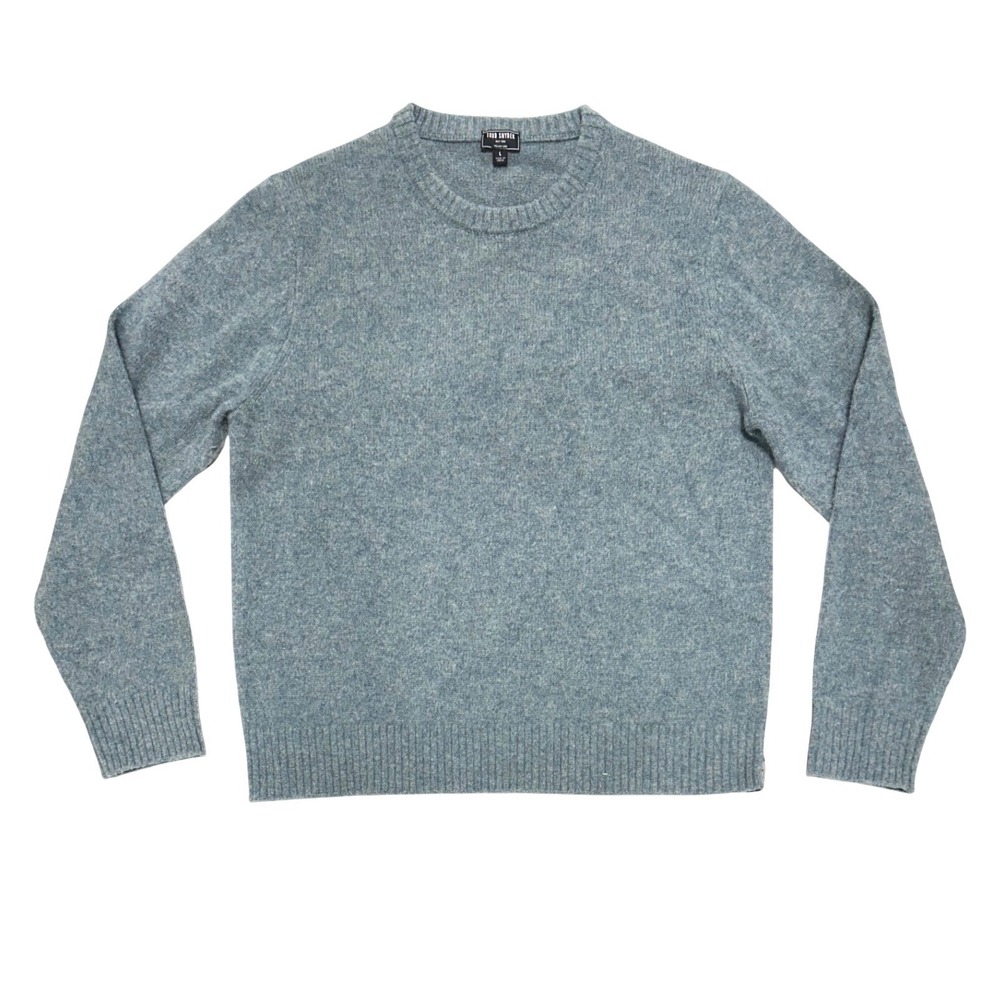 Todd Snyder Mens Italian Yarn 100% Wool Crewneck Sweater Blue Grey Large
